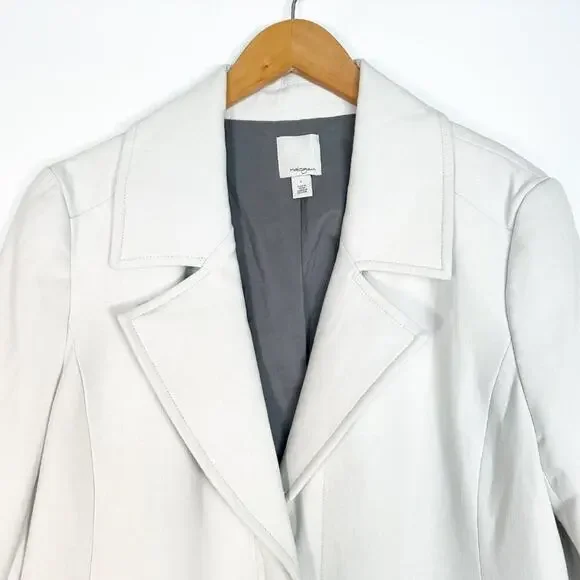 Halogen Cream & Grey Striped Jacket Coat - Picture 2 of 16